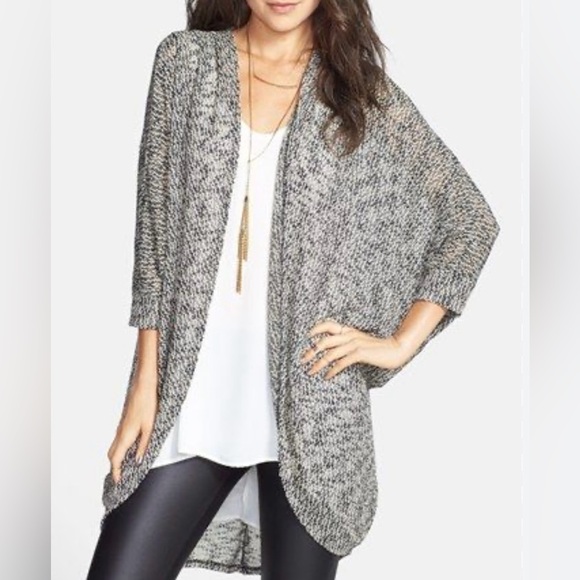 Nordstrom Painted Threads Black White Oversized Cardigan Sweater women's size M - Picture 2 of 9